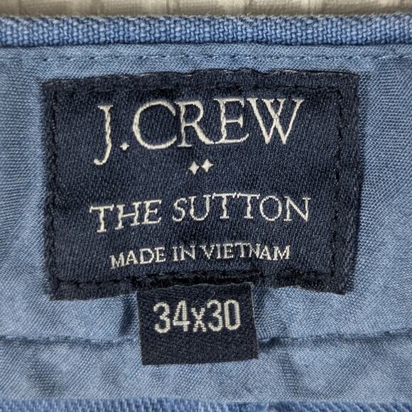 J.Crew Sutton Pants 34x30 Mens Blue Cotton Chino Straight Fit Casual Workwear - Picture 3 of 4